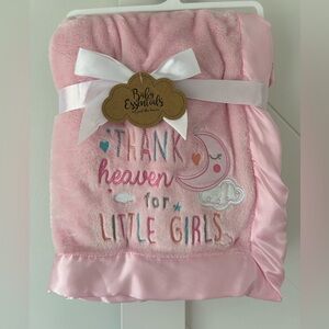 NWT Baby Essentials Pink Embroidered Blanket